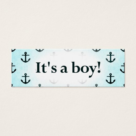 It's a Boy! Anchor Pattern Baby Blue (Front)