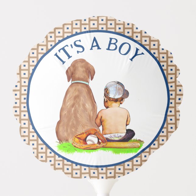 It's a Boy and Ultrasound Picture Baby Shower Balloon (Front)