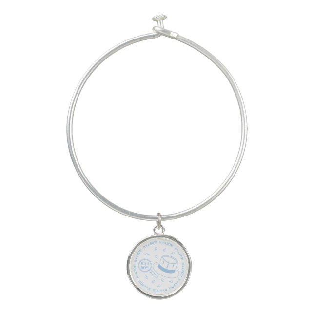 It's a Boy! announcement Bangle Bracelet (Front)