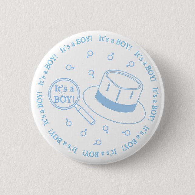 It's a Boy! announcement Button (Front)