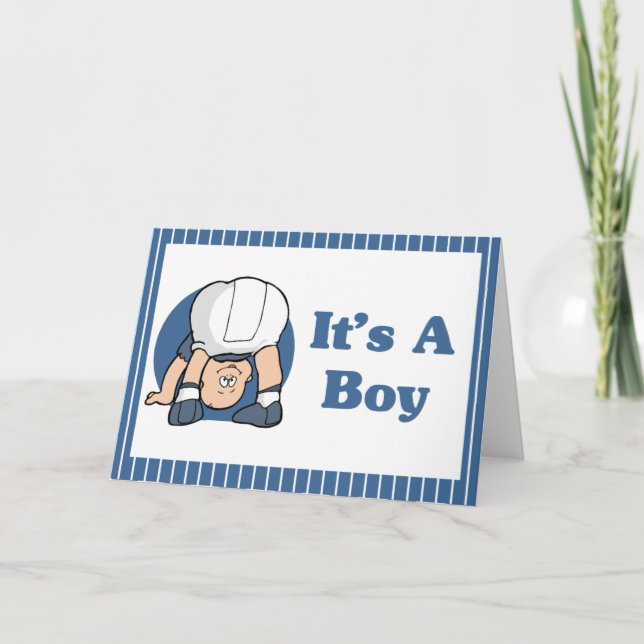Its A Boy Announcement Card (Front)