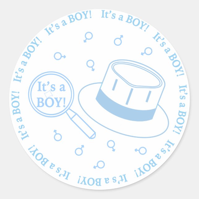 It's a Boy! announcement Classic Round Sticker (Front)