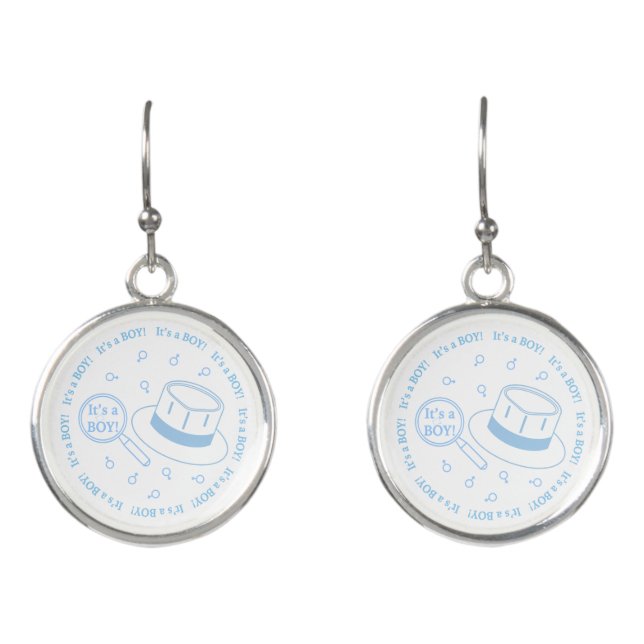 It's a Boy!! announcement Earrings (Front)