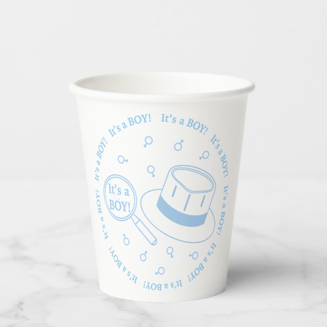 It's a Boy! announcement Paper Cups (Front)