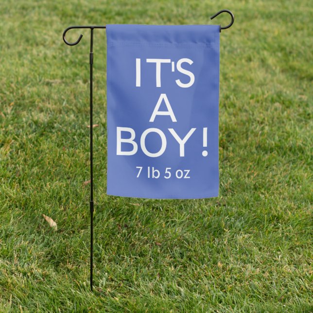 It's a Boy Baby Announcement Blue Yard Flag (In SItu)