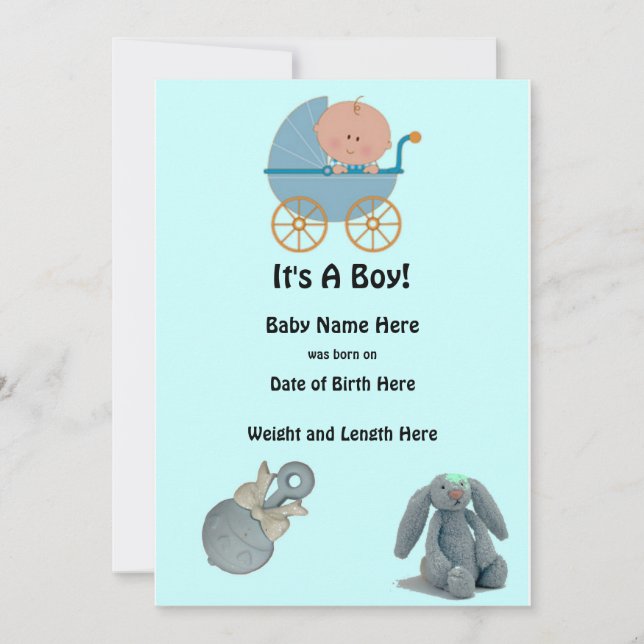 It's A Boy Baby Announcements (Front)