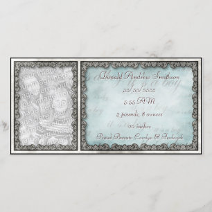 "It's a Boy" Baby Blue Rustic Custom Photo Card