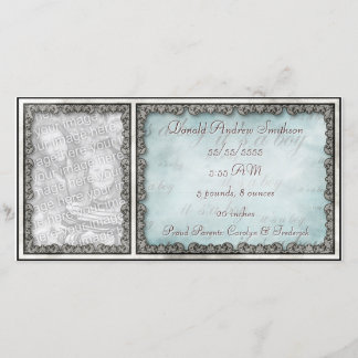 "It's a Boy" Baby Blue Rustic Custom Photo Card
