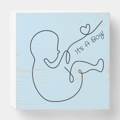 Its A Boy Baby Blue Wooden Box Sign