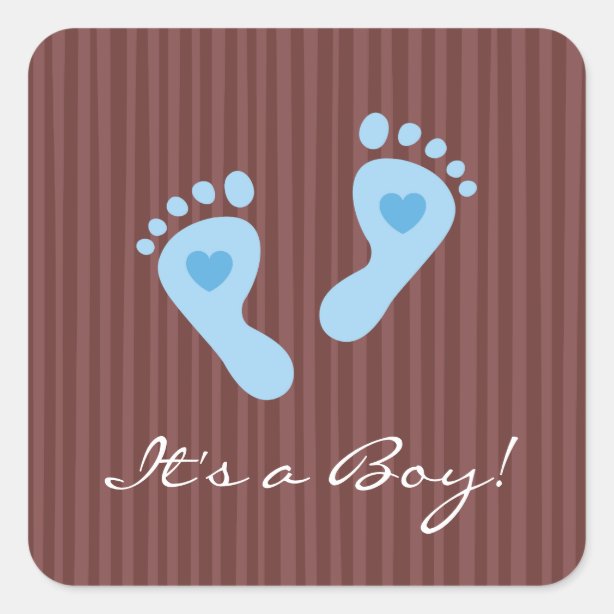 Baby Boy Footprints Stickers | Zazzle