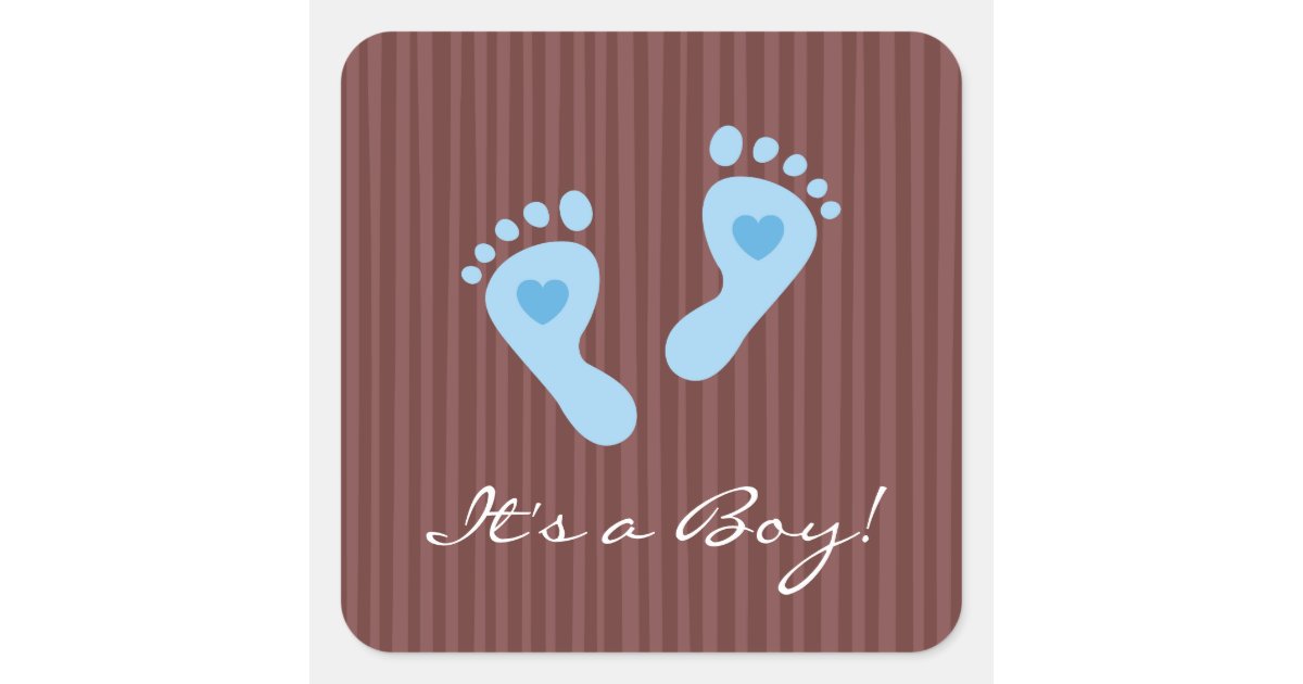 Its a boy! - Baby boy blue footprints stickers | Zazzle