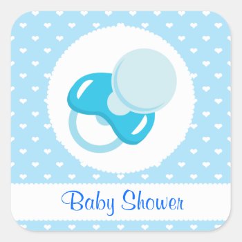 It's A Boy Baby Boy Design Square Sticker by Kakigori at Zazzle
