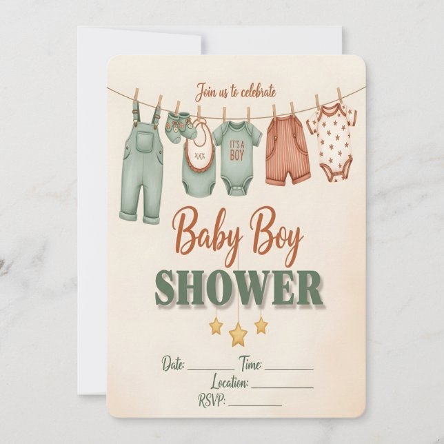 It's a Boy! Baby Boy Shower Invitation (Front)
