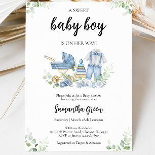 It's a Boy Baby Clothes Baby Shower Invitation