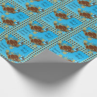 Elephant Mommy & Baby Shower Blue Grey White Boy Wrapping Paper