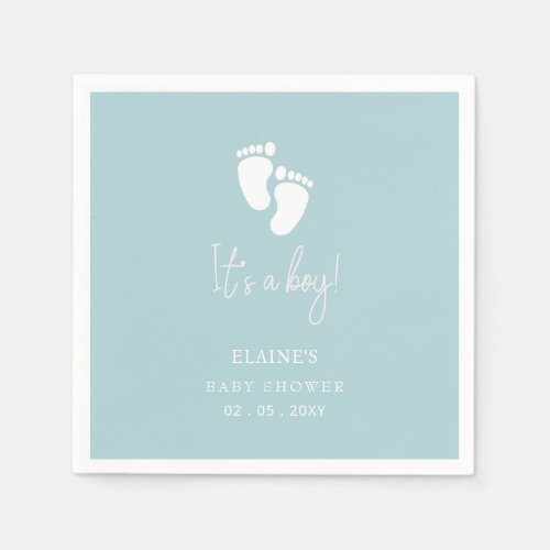 Its a Boy Baby Feet Blue Boy Baby Shower Napkins