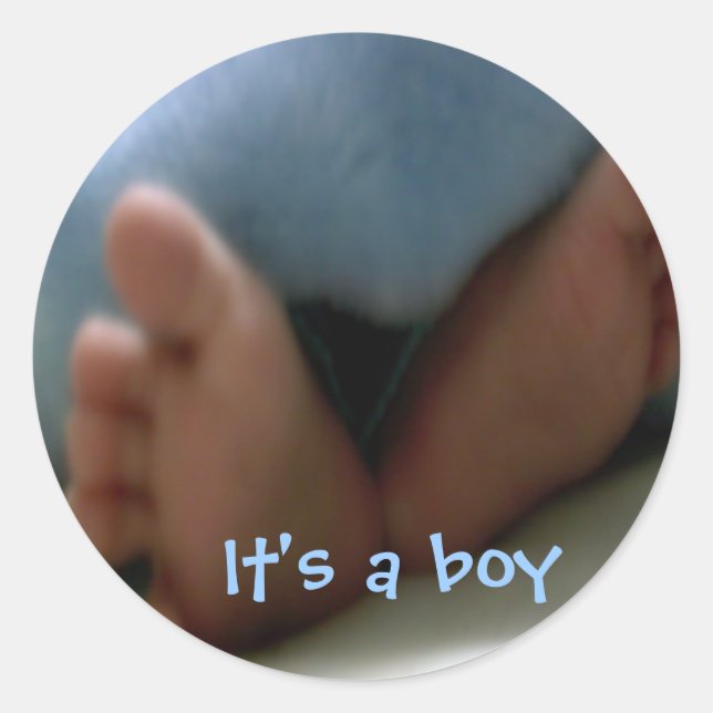 its a boy baby feet sticker (Front)