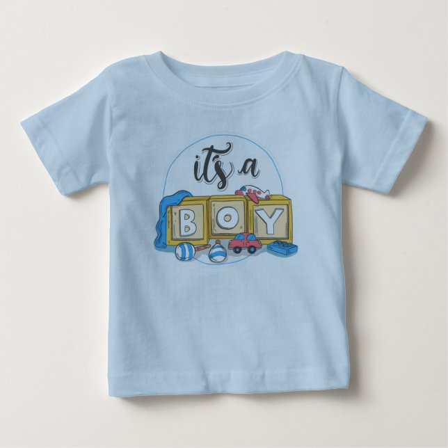 It's a Boy Baby Fine Jersey T-shirt (Front)