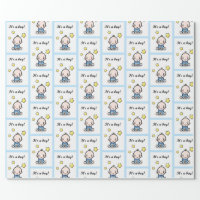 It's a Boy - Rattle Baby Shower Wrapping Paper, Zazzle