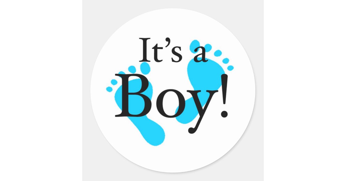 It's a Baby Boy! Classic Round Sticker, Zazzle