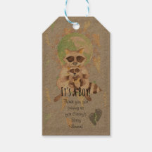 It's a Boy! Baby Raccoon Gift Tag