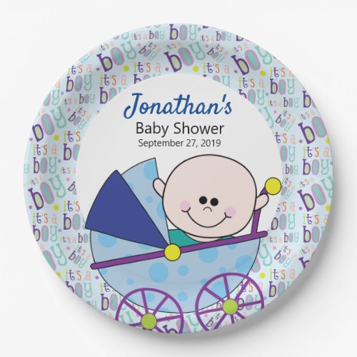 Its a Boy Baby Shower 9 Inch Plate