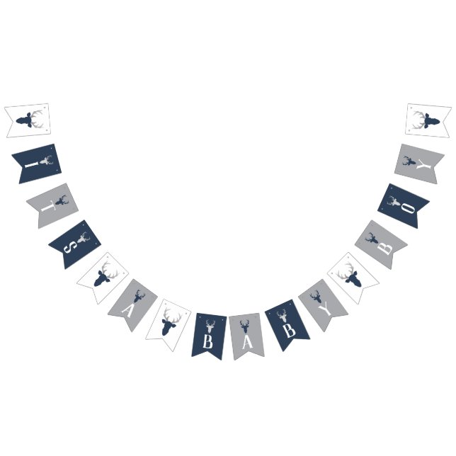 It's A Boy Baby Shower Banner, Deer Bunting Flags (All)