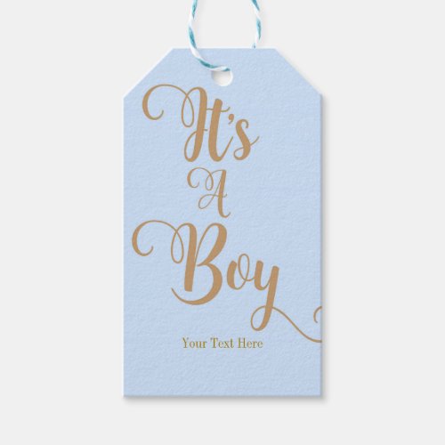 Its A Boy Baby Shower Blue  Gold Custom Favor Gift Tags