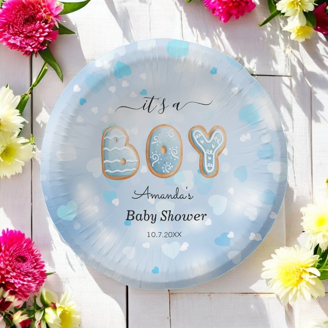 Its a Boy Baby Shower Blue White Paper Bowls (Creator Uploaded)