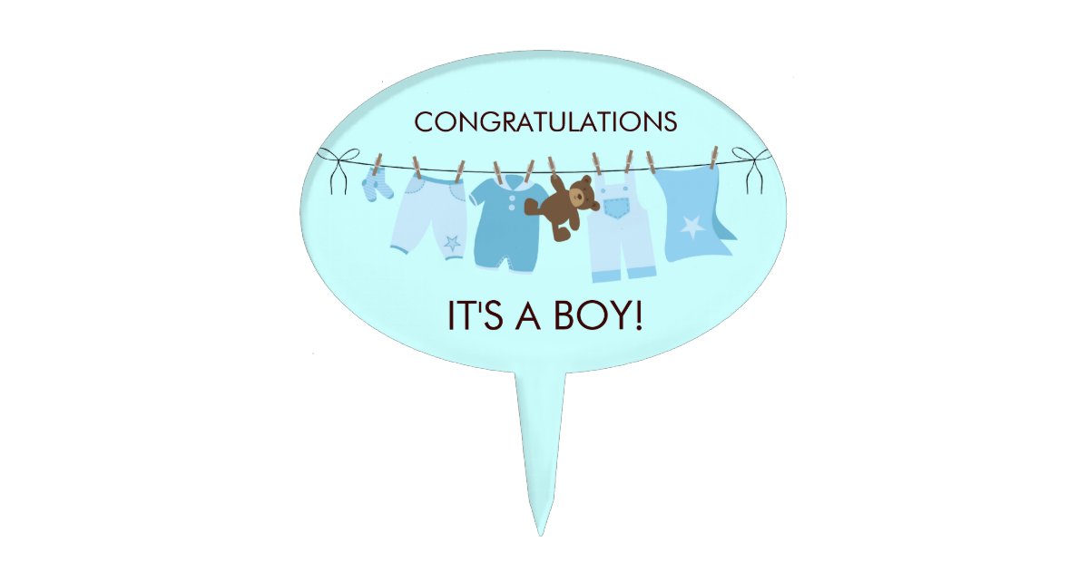 It's A Boy! Baby Shower Cake Topper | Zazzle.com