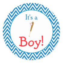 'It's a Boy' Baby Shower Classic Round Sticker