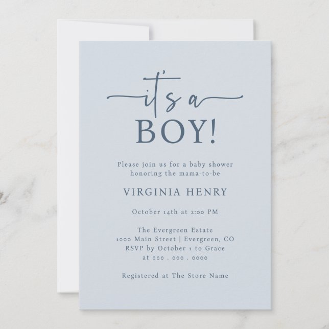 Its A Boy Baby Shower Invitation (Front)