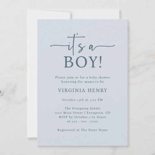 Its A Boy Baby Shower Invitation