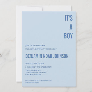 It's a BOY Baby Shower Invitation