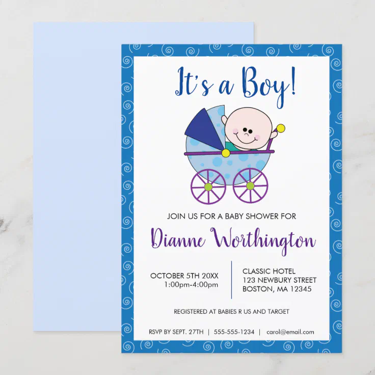 It's a Boy Baby Shower Invitation | Zazzle