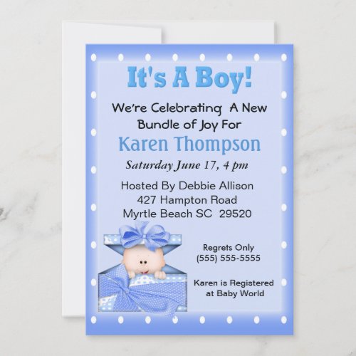 It's a Boy  Baby Shower  Invitation