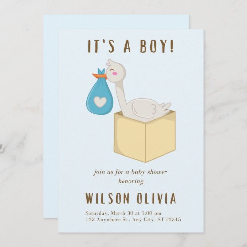 its a boy baby shower invitation blue animal holiday card