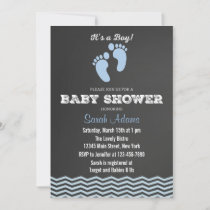 It's A Boy Baby Shower Invitation Chalkboard