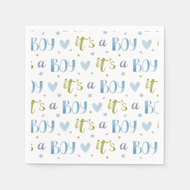 It's a Boy Baby Shower Napkins (Front)
