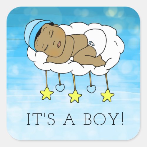 Its a Boy Baby Shower or Birth Announcement Square Sticker