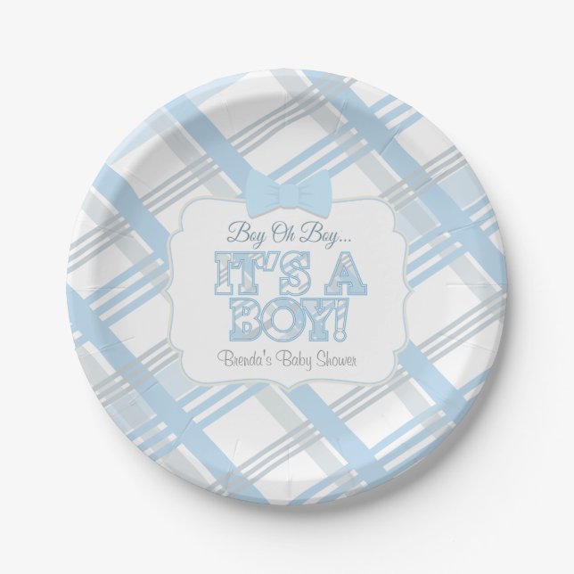 It's A Boy Baby Shower Paper Plates (Front)