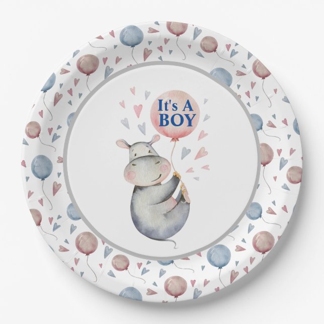 It's A Boy Baby Shower Paper Plates (Front)