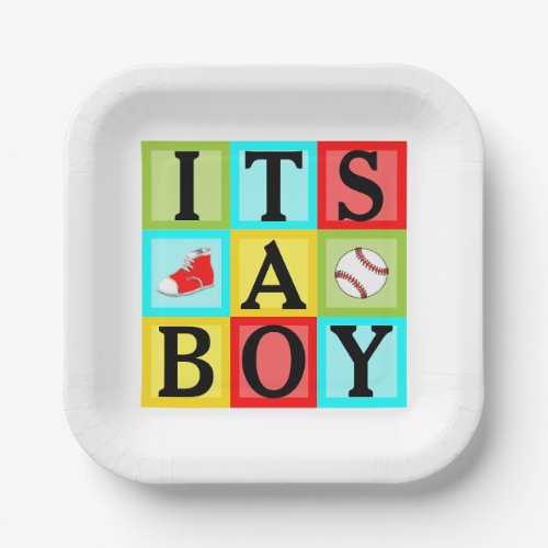 Its A Boy Baby Shower Paper Plates