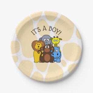 Its a Boy Baby shower Plate Zoo Animal Plates