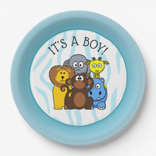 Its a Boy Baby shower Plate Zoo Animal Plates