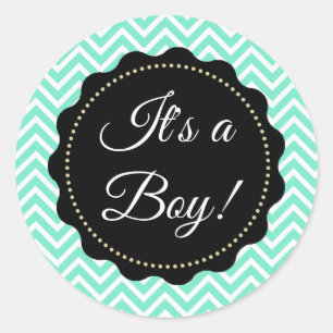 It's a Boy! Baby Shower Sage Green Stickers