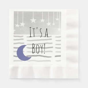 It's a Boy! Baby Shower Star and Moon Themed Napkins