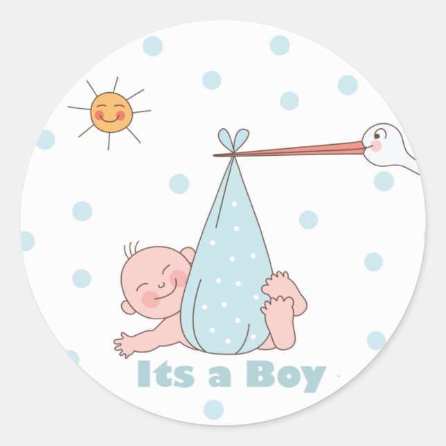 It's a Boy Baby Shower Sticker (Front)