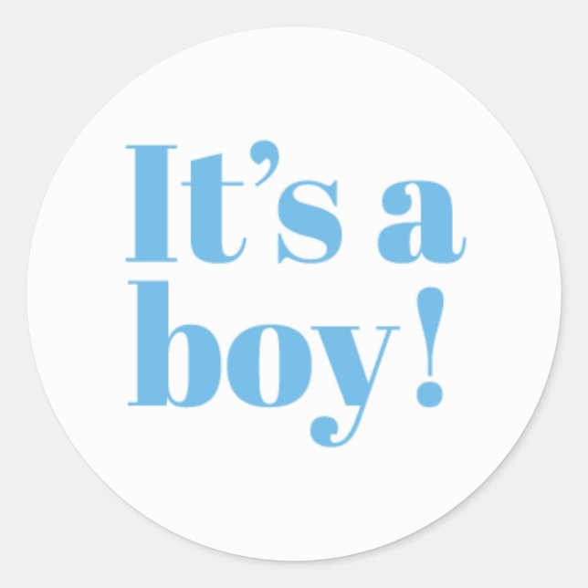 It's a Boy Baby Shower Stickers (Front)