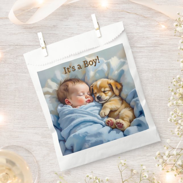 It's a Boy | Baby Shower Thank You Favor Bag (Clipped)